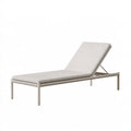Lettino prendisole da esterno 200 x 70 cm in metallo beige con schienale regolabile