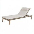 Lettino prendisole 200 x 70 cm in legno e corda beige con schienale regolabile