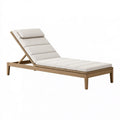 Lettino prendisole da esterno 200 x 70 cm in legno beige con schienale regolabile