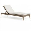 Lettino prendisole 200 x 70 cm in metallo e tessuto beige con schienale regolabile