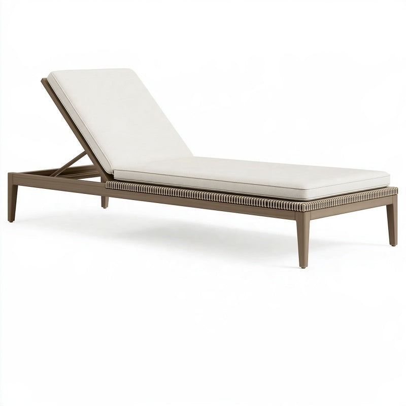 Lettino prendisole 200 x 70 cm in metallo e tessuto beige con schienale regolabile