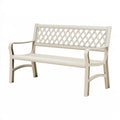 Panchina da giardino 145 cm in plastica avorio con schienale traforato