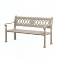 Panca da giardino 122 x 60 x 90 cm in metallo grigio tortora - stile classico decorativo