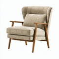 Poltrona 78 x 85 x 103 cm in tessuto beige con struttura in legno - stile moderno