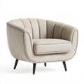 Poltrona 82 x 78 x 76 cm in tessuto beige con gambe in metallo - stile moderno