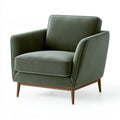 Poltrona 85 x 82 x 86 cm in tessuto verde con gambe in legno stile moderno
